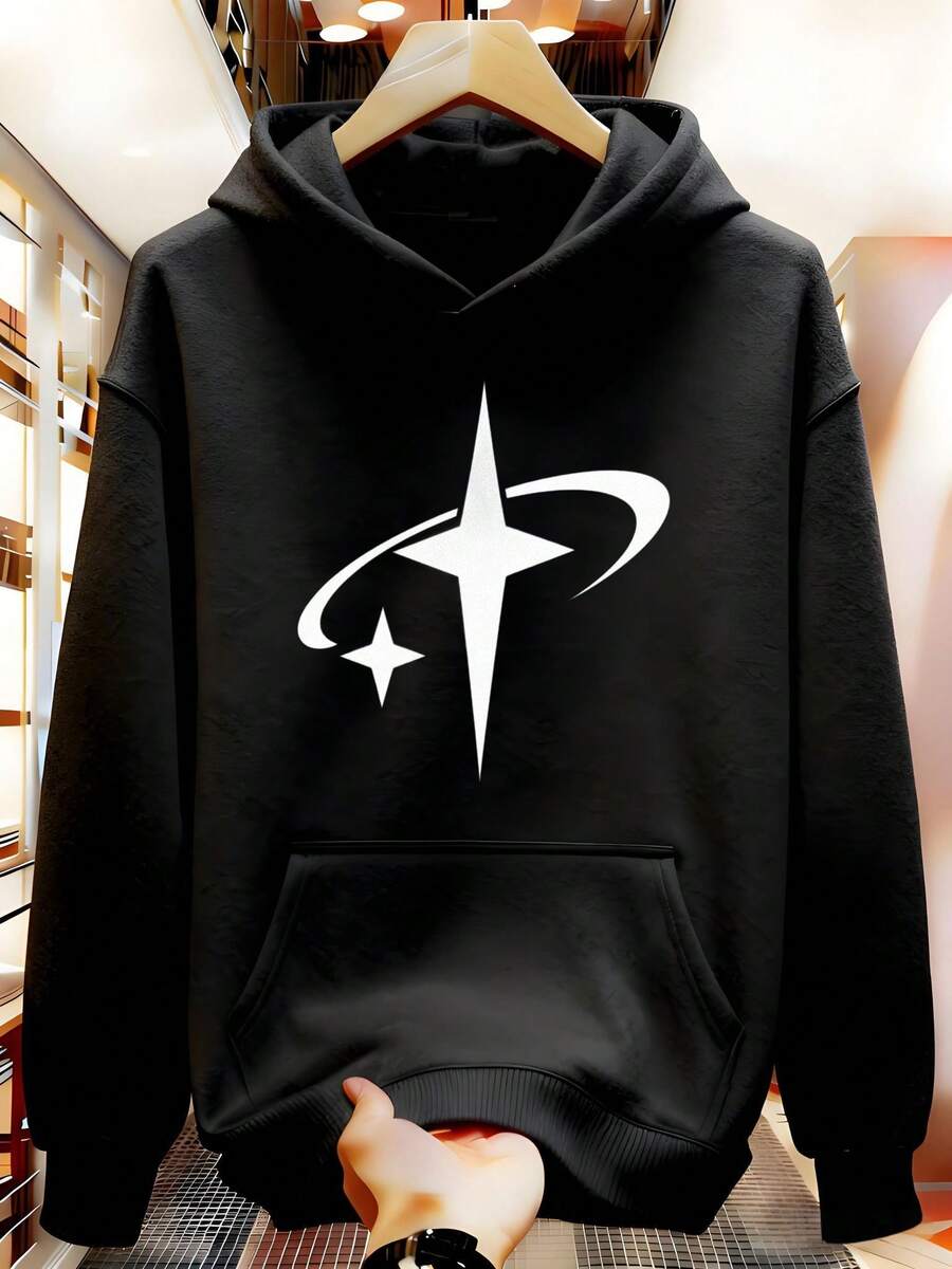 Men Hoodies - 黑色 - 查看 1