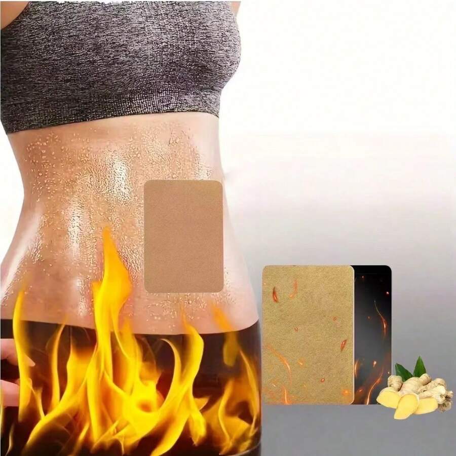 10/20/30/40/50pcsSelf-Adhesive Moxa Patch With Herbal Extracts - Warm For Navel, Leg & Abdomen, Chinese Medicine Patches For Cold & Wellness - Apricot - View 1