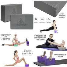 MONZÓ| Bloques de Yoga | 2 Bloques de Yoga | 2 Bloques de yoga + 1 Yoga Strap| 2 Bloques de Yoga + 1 Correa de Estiramiento | Yoga| Pilates | Bloque de Yoga | Yoga Strap |Correa de Estiramiento |(GRIS 2 BLOQUES DE YOGA)