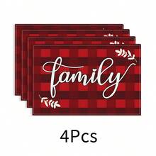 1 pieza Mantel individual con diseño de corazón, mantel de mesa de comedor, decoración navideña, mantel para desayuno, accesorio de cocina, mantel individual fácil de limpiar, adecuado para el hogar, restaurante, decoración de cocina y comedor - Multicolor - Ver 32