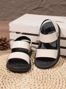 时尚休闲新款儿童凉鞋，学生夏季沙滩鞋，幼儿防滑软底鞋 - 米色 - 查看 5