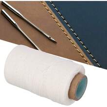 Estilo250M/820.2Ft Hilo Encerado 150D Accesorios De CordóN De Cosido Plano Para Suministros De Cuero Artesanales Macrame DIY(Blanco)VersióN Mejorada - 1 - Ver 4