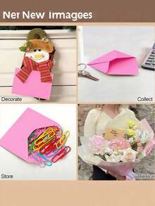 100pcs/50pcs/20pcs/1pc Kraft Paper Mini Envelopes, Brown Kraft Paper Envelopes Suitable For Gift Cards And Business Cards [4.1 Inches X 2.8 Inches] - Pink - View 9