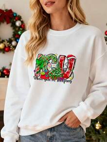 Women Plus Size Sports Sweatshirts - White - View 1
