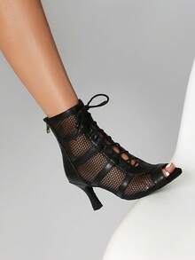 Women's High-End Fashion High Heel Indoor Dance Boots - Black - View 3