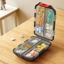 [Portable] Mini Medicine Container – 10 Compartments, Foldable, Makes It Easy To Carry! - Blue - View 4