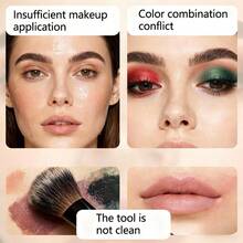 二合一水光粉底棒，控油保湿，妆效自然不卡粉，轻盈不油腻，柔软刷头，通勤和约会的理想之选 - 粉色 - 查看 5