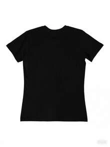 1PC 100% Cotton Funny Cats Family Graphic Print Women's Short Sleeve TShirt, Cute Cartoon Kitten Crew Neck Tee Top Gift For Cat Lovers - Negro - Ver 2