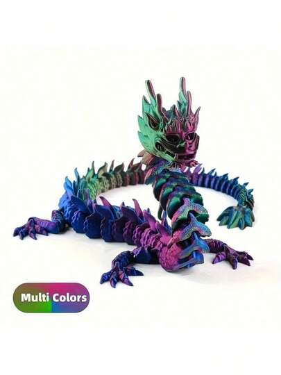 4 包可摆造型的 3D 打印可动水晶龙，关节灵活，是适合桌面装饰和商务办公的灵活奇幻收藏摆件，也是圣诞节、万圣节、复活节、毕业典礼和 5 月 5 日的完美之选。