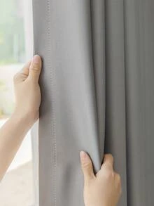 1 buah Tirai Rayon Modern Warna Polos, Desain Kantong Batang, Cocok untuk Ruang Tamu dan Kamar Tidur - Tirai Tipis dan Penyaring Cahaya, Tirai Ruang Tamu, Tirai Kamar Tidur - Grey - View 7