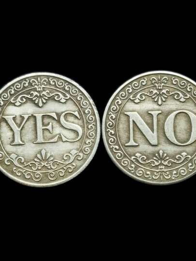 Ja/Nej-bokstavsmycken, silvergrå kopparmyntsamling, utmaningsmynt för samlare och souvenirer till fest