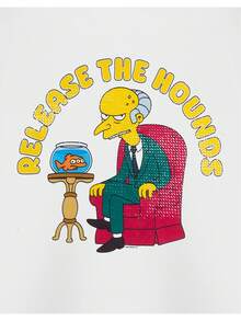 The Simpsons Mens White Short Sleeved T-Shirt |   Release The Hounds Graphic Tee |   Classic Cartoon Apparel |   Homer, Marge, Bart & Lisa Retro Top |   TV Series Merchandise Gift - trắng - Xem 7