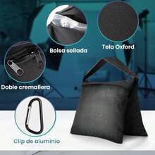 NIERBO Bolsa de Arena Resistente para Estudio Fotográfico Bolsa de Peso Diseño de Alforja para Fotografía Trípode Soporte Luz Patio Aire Libre Deportes Sets Fotografía Set 4 PZS (4 PZS Round)(4 PZS Square) - Multicolor - Ver 5