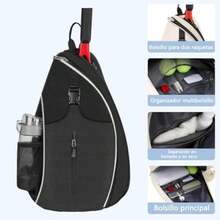 Bolsa de Tenis,Mochila Raqueta de Padel,Mochila de Tenis Para Mujeres y Hombres,Bolsa de Tenis Resistente Agua,para Raquetas Bádminton y Otros Accesorios Deportivos(negro) - Multicolor - Ver 6