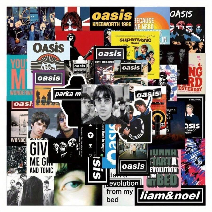 50PCS British Rock Band Oasis Stickers For Bicycle Hand Account Pencil Case - B-50PCS - View 1