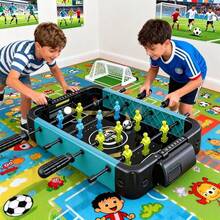 Mesas de Futbolín con Caja Protable, Mini Juego de Futbolín de Mesa Juegos Deportivos de Competición, Juego de Fútbol de Escritoriocon 2 Balones para una Noche de Juegos Familiar Divertida - Negro - Ver 7