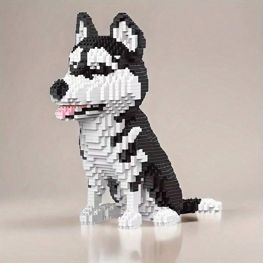 4,532pcs Husky Dog DIY Building Blocks Model, Creative Educational Bricks Designed For Youth And Adults, Home Decor, Birthday Gift, Christmas Gift - Multicolor - View 1