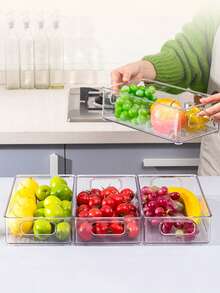 1 hộp/2 bộ hộp đựng đồ trong suốt bền chắc, hộp đựng đồ dung tích lớn có thể xếp chồng lên nhau, thích hợp cho tủ lạnh, tủ đông, tủ bếp, tủ đựng thực phẩm, hộp và tủ đựng đồ nhà bếp, phụ kiện nhà bếp, hộp sắp xếp tủ lạnh, hộp đựng đồ ăn nhẹ, lọ đựng gia vị, quà tặng ngày Valentine và quà tặng tựu trường. - Nhiều màu - Xem 5