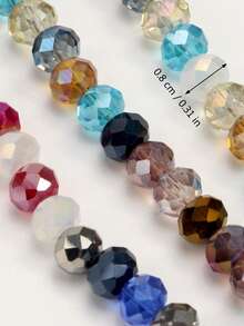 70颗8毫米彩色刻面合成水晶扁平散珠，适用于珠宝制作——适合DIY项链、手链和耳环——珠宝配件