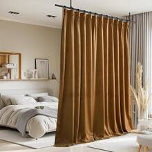 Olive Green Pinch Pleated Curtains 96 Inches Long, Thermal Insulated Window Drapes With Hooks, Soft Track System Panels Living Room, W38 X L96, 2 Panels, Home Decor - Gold Brown - 查看 6