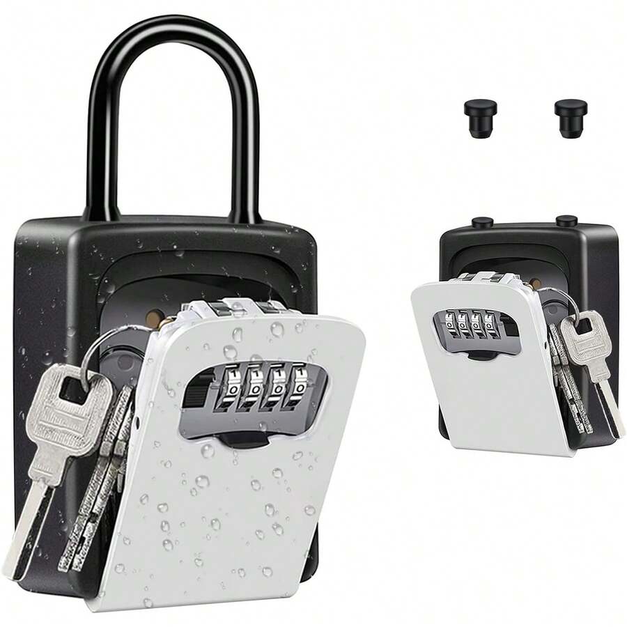 ZHEGE セキュリティキーボックス 壁掛け 鍵 収納 4桁ダイヤル式 防犯 盗難防止 - L-グレー - チェックする 1