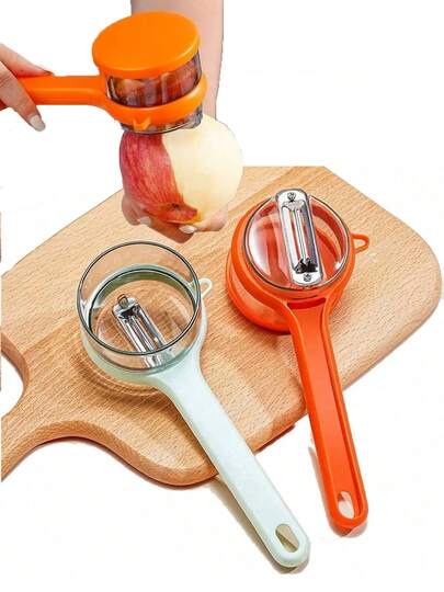 1pc Multifunctional Storage Peeler With Serrated Blade - 304 Stainless Steel, Ergonomic Handle And Integrated Storage Box, Used For Fruits, Vegetables, Potatoes - Durable Kitchen Tool, Home Cooking, Fruit Peeling, Fashionable Design, Sturdy Structure, Cooking Enthusiasts, Compact Design, High-Quality Materials, Cooking Enthusiasts, Multifunctional Food Peeler With Integrated Storage Box, Gift For Family, Valentine's Day