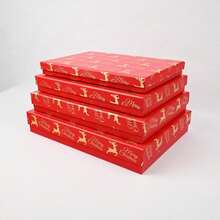 Set regalo di Natale composto da quattro pezzi, scatola piatta, set creativo di scatole regalo di caramelle alla mela della Vigilia di Natale di alta qualità.