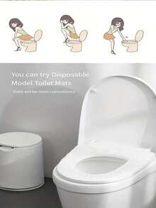 1-50pcs Disposable Transparent Durable Plastic Toilet Seat Covers, Easy To Clean, Suitable For Waterproof Travel Toilet Liners With Inner Lining, Economical Household Items - White - View 7