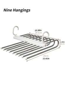 1入組多功能可折疊褲架，防滑衣架，可用於褲子和襯衫，節省空間的高品質塑料+不銹鋼網格衣架，適用於櫥櫃，衣櫥 - 白色 - 查看 13