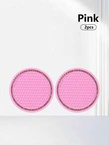 2pcs Creative Grid Honeycomb Car Cup Holders, Rhinestone Thickened Non-Slip Cup Mats, Multi-Functional Non-Slip Pads Suitable For Most Vehicle Models - Rhinestone Coasters - View 9