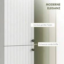 HOMCOM Wall-Mounted Bathroom Cabinet, Lacquered Surface, 6 Shelves, MDF, White - White - View 6