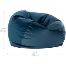 Factory Direct Partners FDP - Puf Aterciopelado Suave de 30 Pulgadas, Muebles para niños y Adolescentes, Perfecto para Leer, Jugar Videojuegos o Relajarse, ónix(Pavo real) - Multicolor - Ver 4