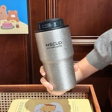 Bicchiere da caffè minimalista per uomo, doppia bevanda, da campeggio, portatile, bicchiere palmare isolato, montabile sull'auto, bicchiere in acciaio inossidabile 316 con cannuccia - Tazza da caffè MKL - Blu 600 ml - Visualizzare 10