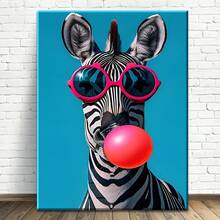 1 Pieza, Marco de Madera Sólida, Pintura en Lienzo 2D, Pintura Decorativa, Moda Zebra Fashion_4x, Decoración de Habitación, Pintura Decorativa de Pared, Pintura de Pared, Decoración de Primavera y Verano, Decoración de Pascua para el Hogar, Regalo del Día de la Madre, Mejor Regalo, Temporada de Graduación - Multicolor - Ver 1