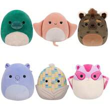 Squishmallows BRIXTON 粉色奶油色蜜袋鼯毛绒玩具，5英寸，Kellytoy官方授权，色彩缤纷，柔软可爱，适合儿童，男女皆宜，可水洗，柔软有嚼劲，适合所有年龄段。 - All 6 styles - 查看 1