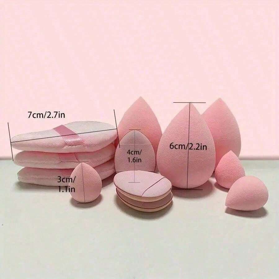 12-Piece Set, Small, Medium And Large Combination Set, Makeup Puff, Essential Makeup Sponge For Beginners, Facial Makeup Sponge - 12 cái (bộ màu ngẫu nhiên) - Xem 1