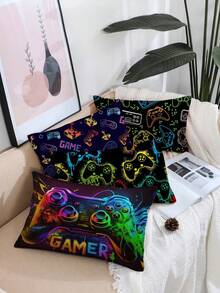 1 Stück/4 Stück Kissenbezug mit Videospiel-Controller Motiv, Traum der Männer, geeignet für Auto, Heimdekoration, Schlafzimmer, Wohnzimmer Sofakissen, Dekoratives Kissen (Kissenfüllung nicht enthalten)