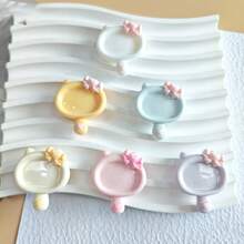 10/20/30pcs Cute Pastel Cat Design Resin Flat Back Cabochons, No Holes, For DIY Crafts, Scrapbooking, Jewelry Making - Birthday Party Decor - Cat Themed Items, Scrapbook Supplies, Quirky Design, Glossy Finish - Random Colors - Cat Mirror - View 5