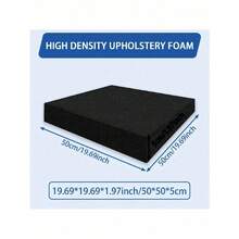 45D High Density Foam Seat Cushion 19.69"X19.69"X1.97" - Provides Firm Support For Dining Chair Seats And Wheelchair Replacements | Premium Foam, Durable Comfort, White, Black, Gray (50*50*5cm) - Black - View 7