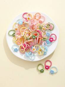 50条/包超可爱婴儿彩色弹力发带，适合所有季节的婴儿