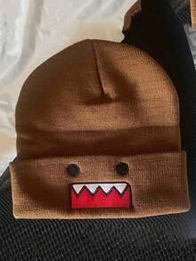 KERESLINA Cute Cartoon Embroidered Knit Beanie Hats, Multi-Color, Warm, Casual, Versatile, Streetwear, Unisex 5V6B - 棕色 - 查看 7