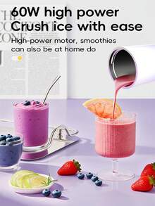 1 Portable Juicer With High Aesthetics And Strong Rotation Speed, Small Juice Cup For Home Use, Electric Juice Cup - Multicolor - View 5