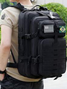 50L Reinforced Waterproof Men's Backpack For Camping, Travel, Mountaineering, Hiking And Outdoor Adventures - màu đen - Xem 9