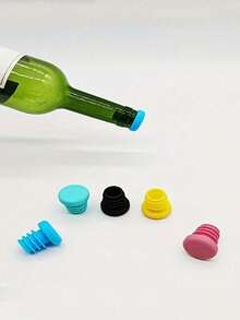 2/5/10pcs/Pack Easy-To-Use Silicone Wine Stoppers, Reusable For Wine, Beer, Champagne Bottles, Dishwasher To Keep Drinks Fresh