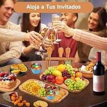 Tucorresi Bandeja Decorativa para Mesa: 4 Pcs Bandeja de Servir - Bandejas Reutilizables para Comida, Servir Botanas o como Decoración, para Cocina, Bar, Restaurante (9.8''X5.5''X0.8'') - / - Ver 7