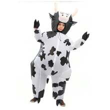 Adult Funny Spotted Cow Costume, Halloween Animal Theme Party Cosplay Prop, Farm Ball Creative Outfit