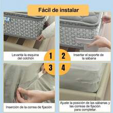 8 Piezas Clips De Sujeción De Sábanas, Soportes para Sábanas con Correa de Sujeción para Fijar Ropa de Cama, Gris - Blanco - Ver 5
