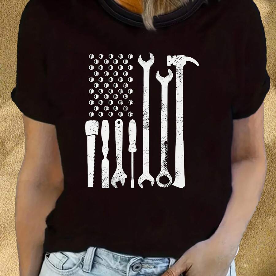 Tool-Set-Kit-White-American-Flag-Pattern-And-Text-Garage-Workshop-Repair_01 - Black - View 1