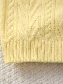 Infant Boys' Collegiate Style Solid Color Cable Knit Sweater Vest, Spring/Summer - Yellow - View 6