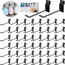 50Piezas Ganchos para Panel Ranurado, Ganchos de Ferretería para Panel Ranurado Exhibipanel, Ganchos para Estanterías, Ganchos de Exhibición de Panel, 15CM - 1 - Ver 1